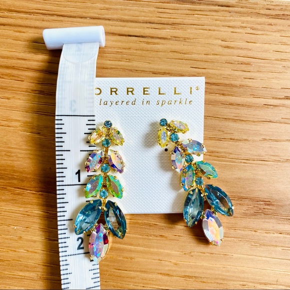 Sorrelli Repeating Navette Dangle Earrings Blue Green Multi NWT - Picture 6 of 16